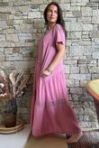 Tasha Damask T Shirt Maxi Dress Indian Pink
